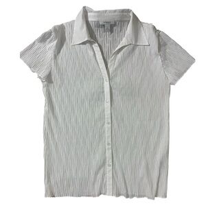 Dressbarn White Textured Blouse